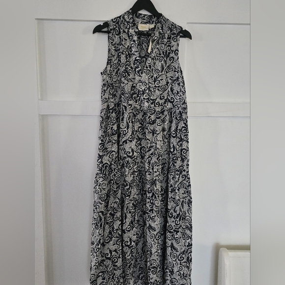NWT Anthropologie Maeve Floral Maxi Black White Dress Small - Picture 4 of 7